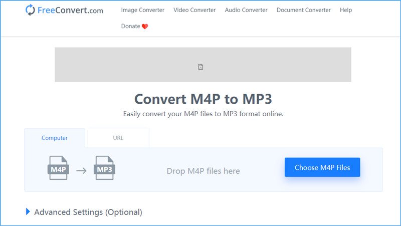 FreeConvertでM4PをMP3に変換する