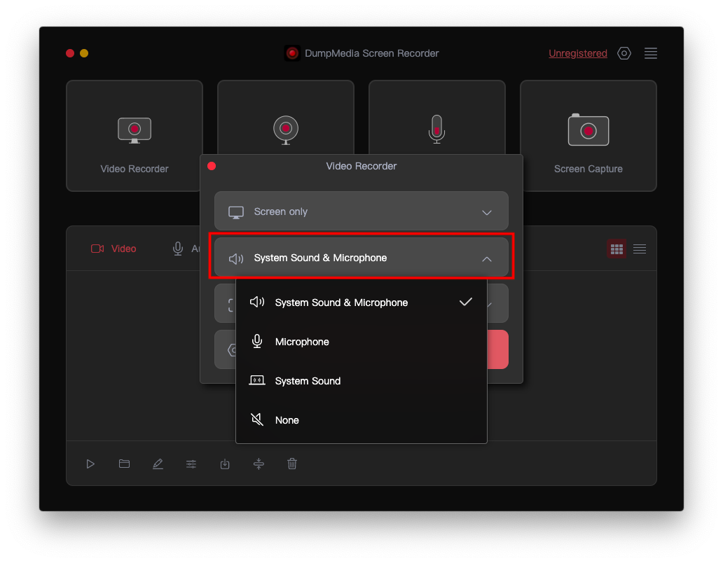 Adjust Audio Settings for Video Recorder