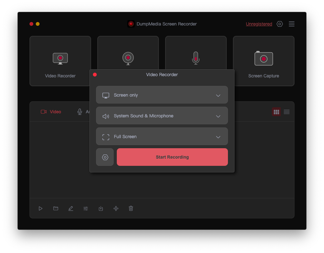 Customize Video Recording Area