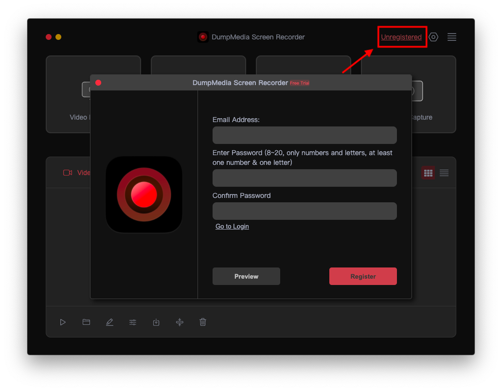 Register DumpMedia Screen Recorder