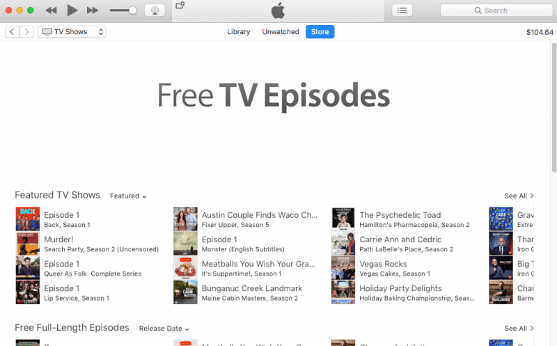 MacとWindowsのiTunesで無料のテレビ番組を見る