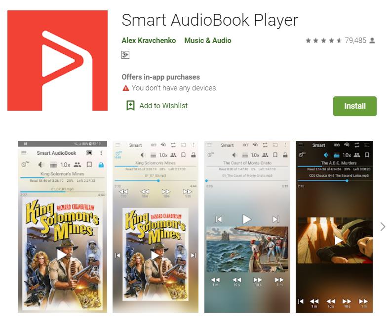 Smart AudiobookPlayerを使用してAndroidでiTunesM4Bオーディオブックを再生する