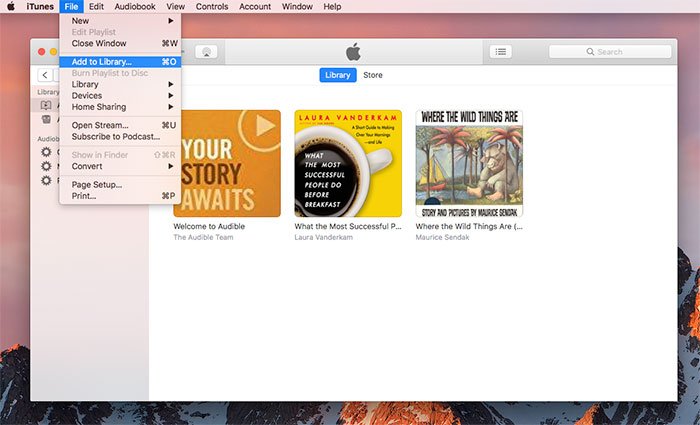 MacのiTunesにAudibleBooksをダウンロードする