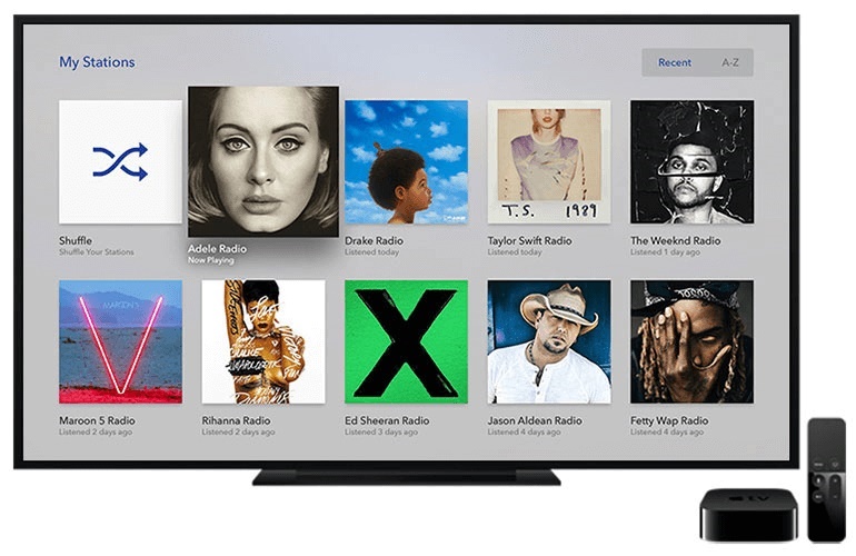 Apple TV で Pandora をダウンロード