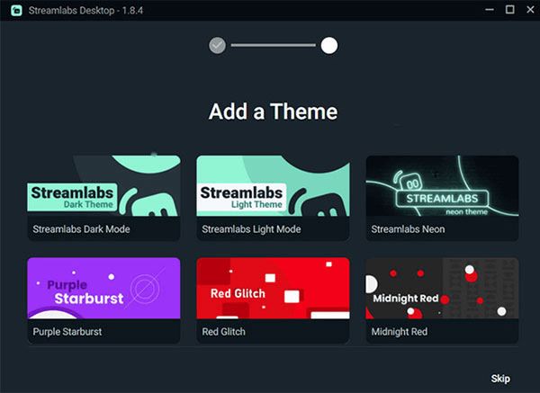 Streamlabs にテーマを追加する