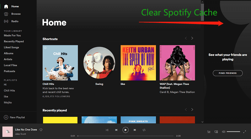 Spotifyキャッシュをクリアする