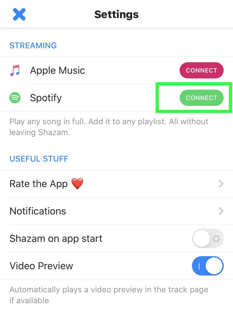 iPhoneでSpotifyとShazamを接続する