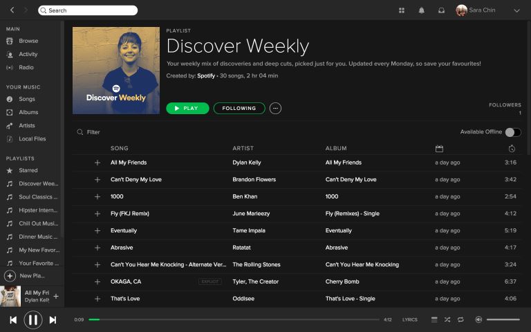 Weekly Plus ページをご覧ください。 Spotify