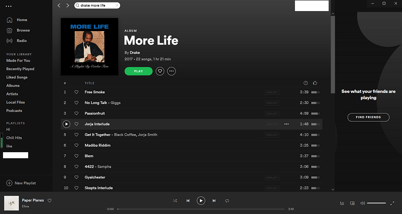 SpotifyでDrakeMoreLifeをダウンロード