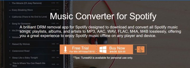 Tuneskit Spotify Converterをダウンロード