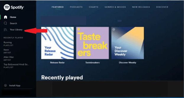 Spotifyライブラリに移動