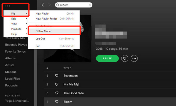 Spotifyオフラインモードを設定する