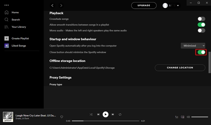 有効にします Spotify コンピューターでのバックグラウンド再生