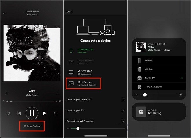 iPhoneまたはiPad経由でAppleTVでSpotifyを再生する