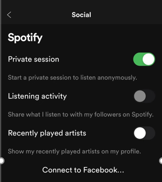 Spotifyのプライベートセッションとは