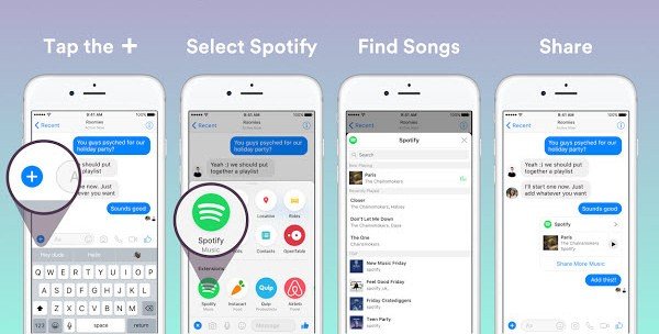 SpotifyプレイリストをFacebookMes​​sengerに共有する