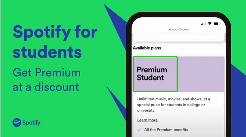 学生割引ページ Spotify プレミアム