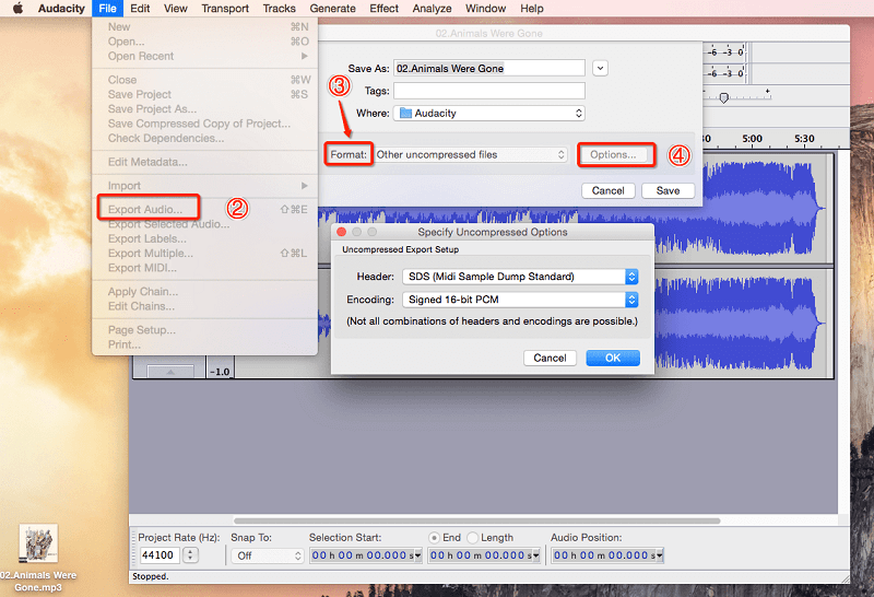 Mp3からMidi Audacity